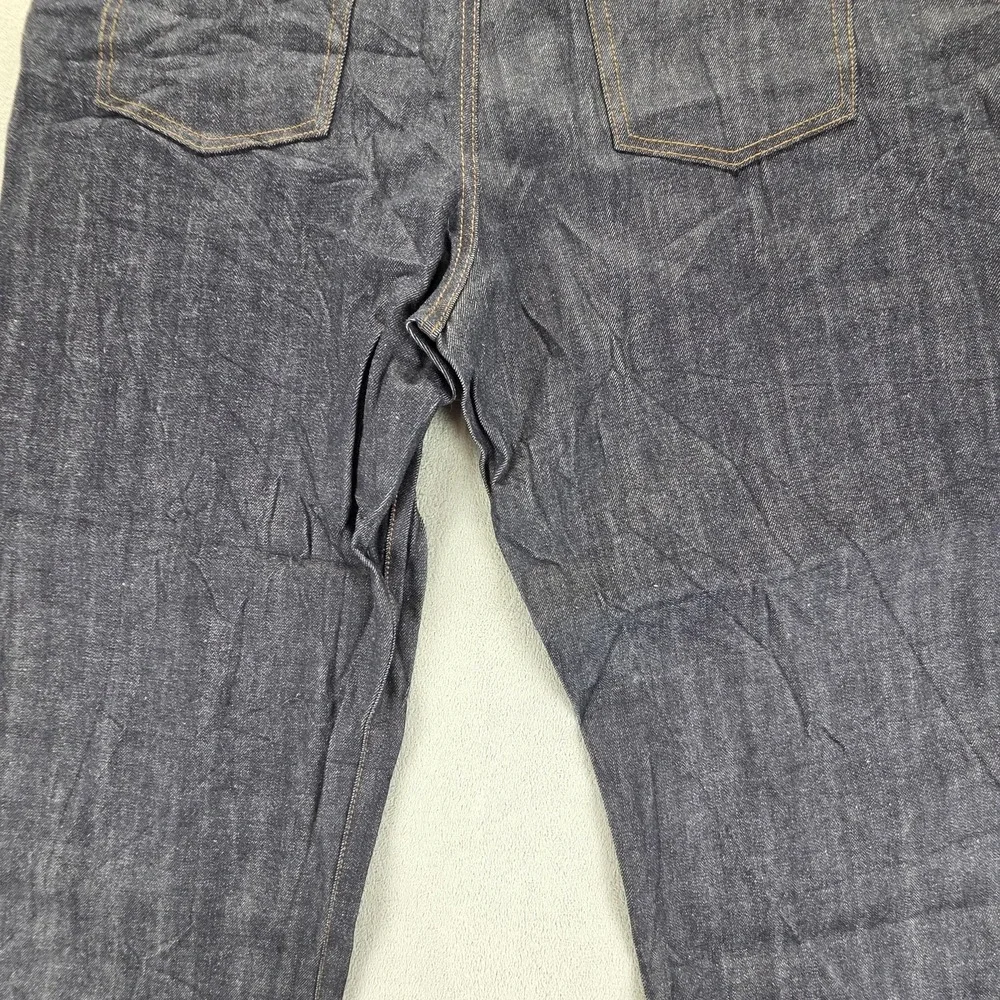 Beslow Jeans Mens Blue Selvedge Baggy Wide Leg Y2K Skater Hip Hop Fits 34x28